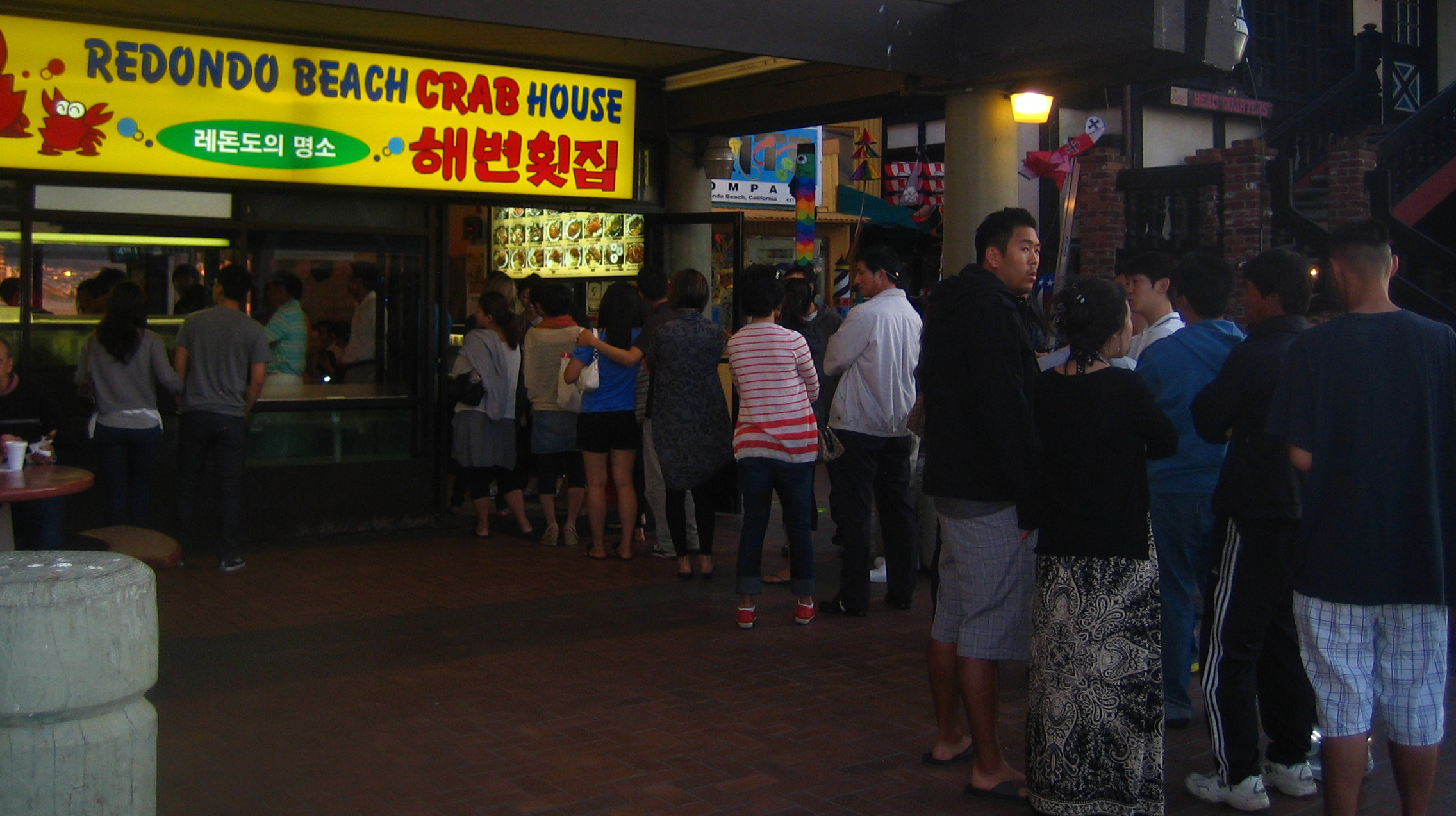 Redondo Beach Crab House Customers Waiting in Line